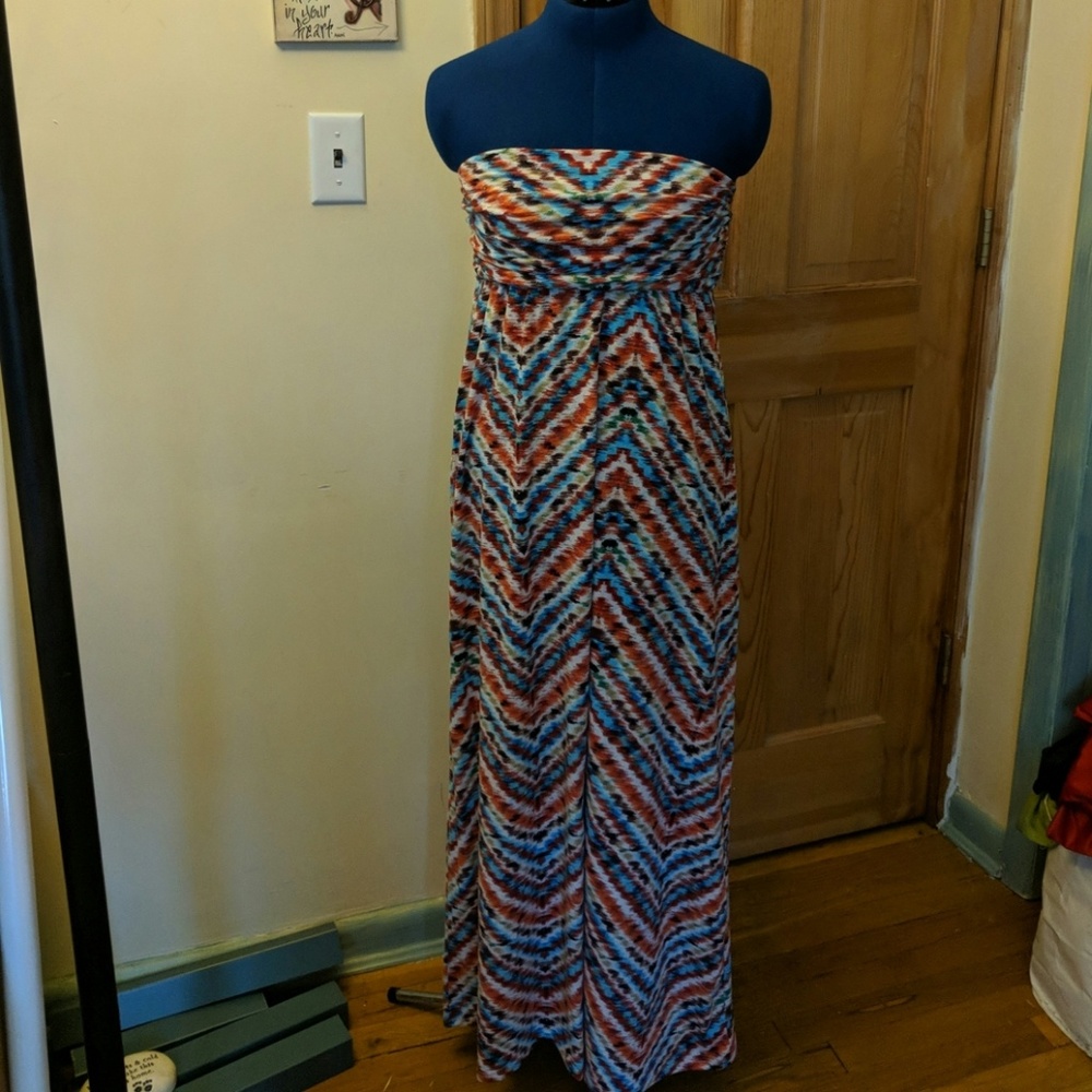 Strapless Multicolor Maxi
